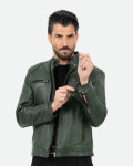 Giacca biker verde da uomo – Avatar | Leather Trend