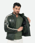 Men's Dark Green Leather Biker Jacket – Axel | Leather Trend
