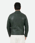 Biker in Pelle da Uomo Verde Scuro – Axel | Leather Trend