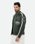Biker in Pelle da Uomo Verde Scuro – Axel | Leather Trend
