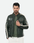 Biker in Pelle da Uomo Verde Scuro – Axel | Leather Trend