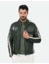 Biker in Pelle da Uomo Verde Scuro – Axel | Leather Trend