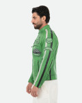 Biker in Pelle da Uomo Verde Kawasaki – Axel | Leather Trend