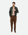 Men's Green Leather Bomber Jacket - Napoli | Leather Trend