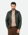 Bomber in Pelle Verde da Uomo - Napoli | Leather Trend