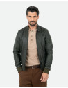 Bomber in Pelle Verde da Uomo - Napoli | Leather Trend