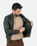 Bomber in Pelle Verde da Uomo - Napoli | Leather Trend