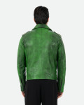 Men’s Crocodile-Effect Leather Perfecto Jacket - Vasco