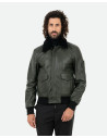 Men's Leather and Shearling Bomber Jacket - Leo | Leather Trend