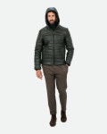 Piumino in pelle da uomo verde - Rio | Leather Trend