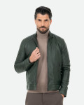 Men's Green Leather Jacket – U08 | Leather Trend