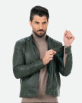 Men's Green Leather Jacket – U08 | Leather Trend