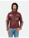Men's Bordeaux Buffed Leather Biker Jacket – Axel | Leather Trend