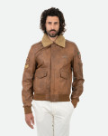 Light Brown Leather and Shearling Bomber Jacket | Leather Trend