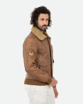 Bomber in Pelle e Montone Cuoio - Dante | Leather Trend