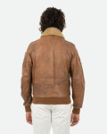 Bomber in Pelle e Montone Cuoio - Dante | Leather Trend