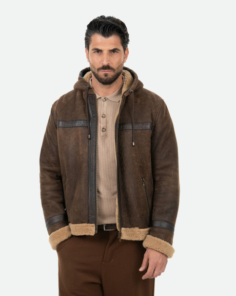 Giacca in pelle e montone da uomo - James | Leather Trend