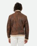 Leather jacket with shearling-effect lining | Leather Trend