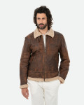 Giacca in pelle con interno effetto shearling | Leather Trend