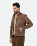 Biker in Pelle da Uomo Cuoio - Attila | Leather Trend
