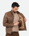 Biker in Pelle da Uomo Cuoio - Attila | Leather Trend