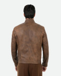 Biker in Pelle da Uomo Cuoio - Attila | Leather Trend