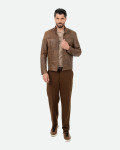 Biker in Pelle da Uomo Cuoio - Attila | Leather Trend