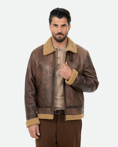Giacca in montone da uomo - Franco | Leather Trend