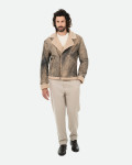 Chiodo in pelle con interno effetto shearling | Leather Trend