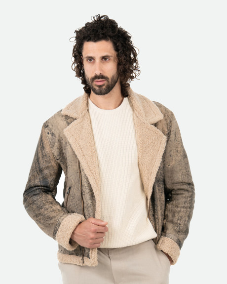 Leather perfecto with shearling-effect lining | Leather Trend 2