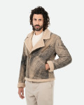 Chiodo in pelle con interno effetto shearling | Leather Trend