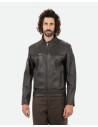 Men's Dark Brown Leather Biker Jacket - Attila | Leather Trend