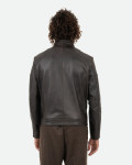 Men's Dark Brown Leather Biker Jacket - Attila | Leather Trend