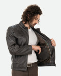 Biker in Pelle da Uomo Testa di Moro - Attila | Leather Trend