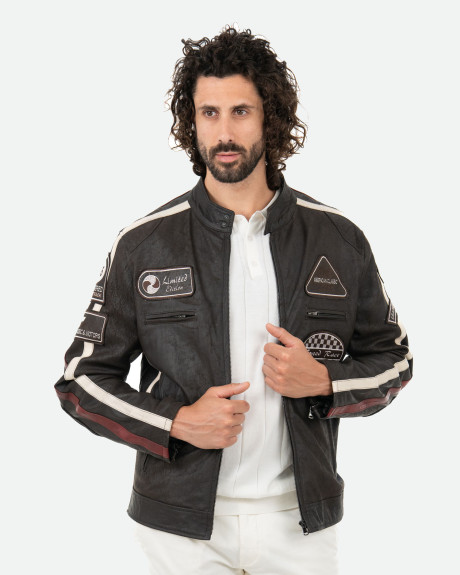Men's Nubuck Biker Jacket – Axel | Leather Trend 2