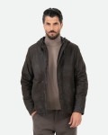 Benny - Men’s Nubuck Leather Down Jacket | Leather Trend