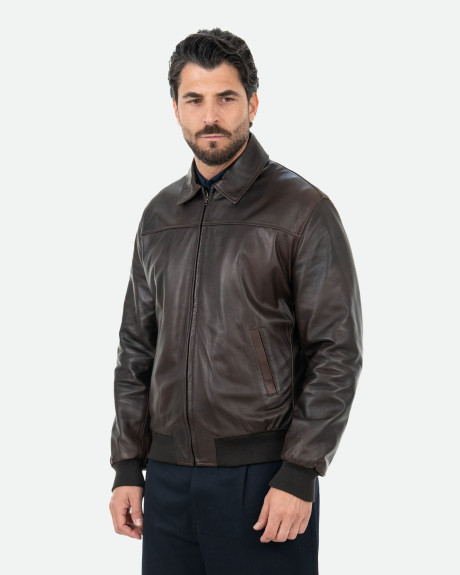 Bomber in Pelle da Uomo Testa di Moro - Fonzie | Leather Trend 2