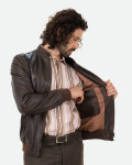 Bomber in Pelle Testa di Moro da Uomo - Napoli | Leather Trend