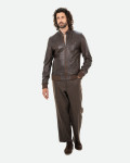 Bomber in Pelle Testa di Moro da Uomo - Napoli | Leather Trend