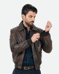 Men's Leather Bomber Jacket - Leo | Leather Trend