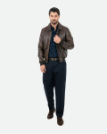 Men's Leather Bomber Jacket - Leo | Leather Trend