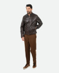 Men's Dark Brown Leather Jacket – Vidal | Leather Trend