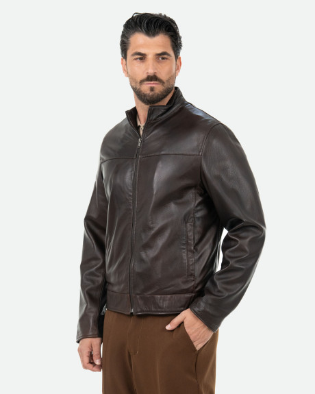 Giacca in Pelle Testa di Moro Uomo – Vidal | Leather Trend 2