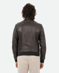 Men's Dark Brown Bomber Jacket – Victor | Leather Trend