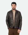 Men's Dark Brown Leather Jacket – U08 | Leather Trend
