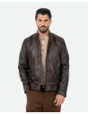 Men's Dark Brown Leather Jacket – U08 | Leather Trend