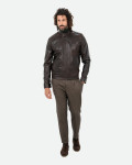 Biker in pelle da uomo - U06 | Leather Trend