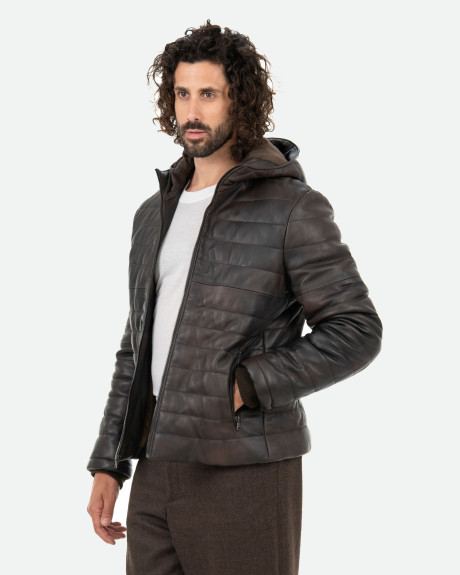 Piumino in pelle da uomo testa di moro - Rio | Leather Trend 2