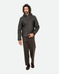 Piumino in pelle da uomo testa di moro - Rio | Leather Trend