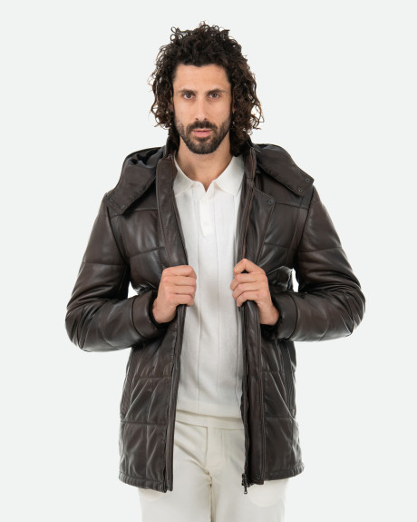 Men's leather down jacket - Marek | Leather Trend 2